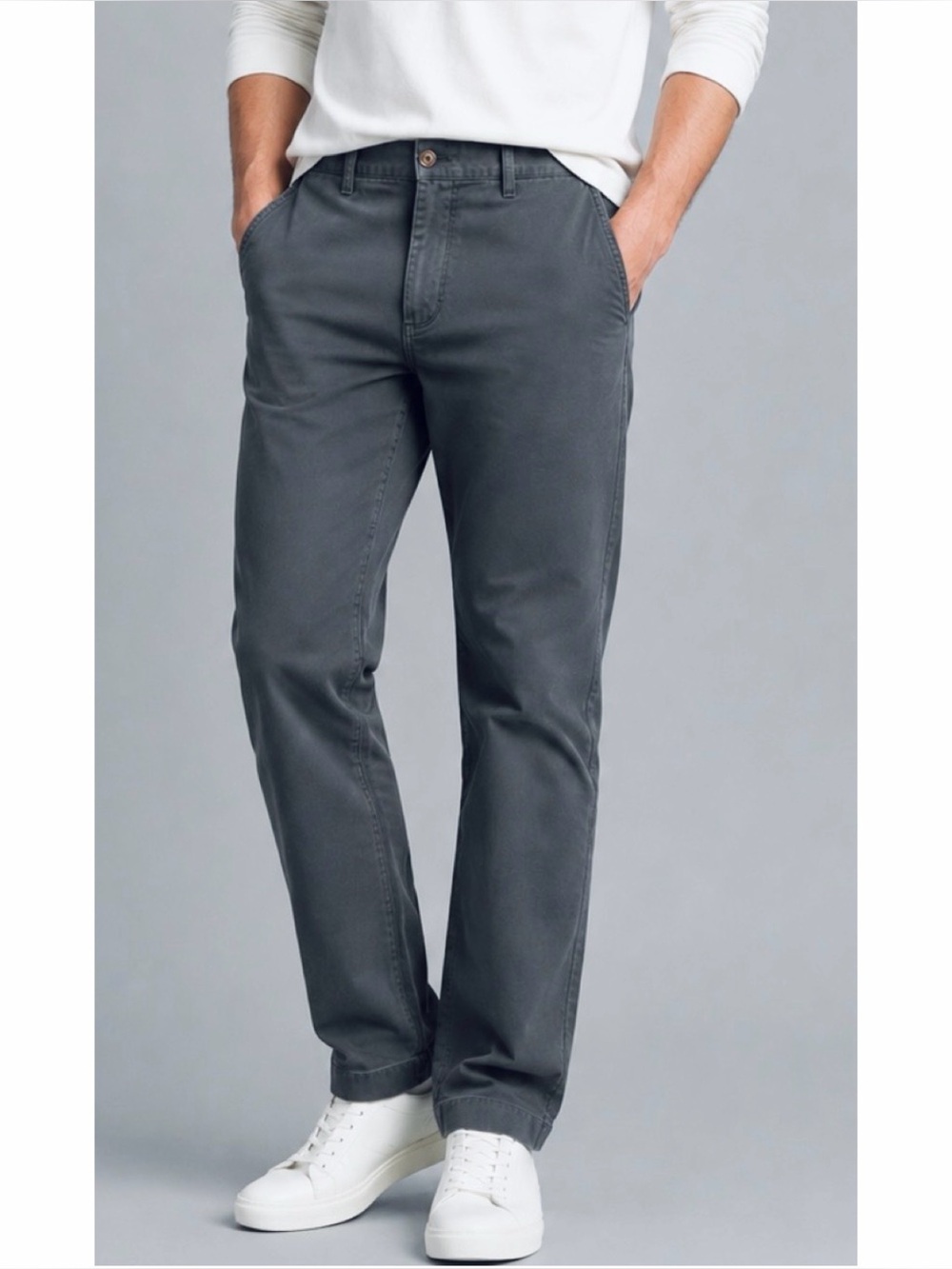 J. CREW • Dark Grey Flex Straight Fit Classic Chino Pants, W40 x L32